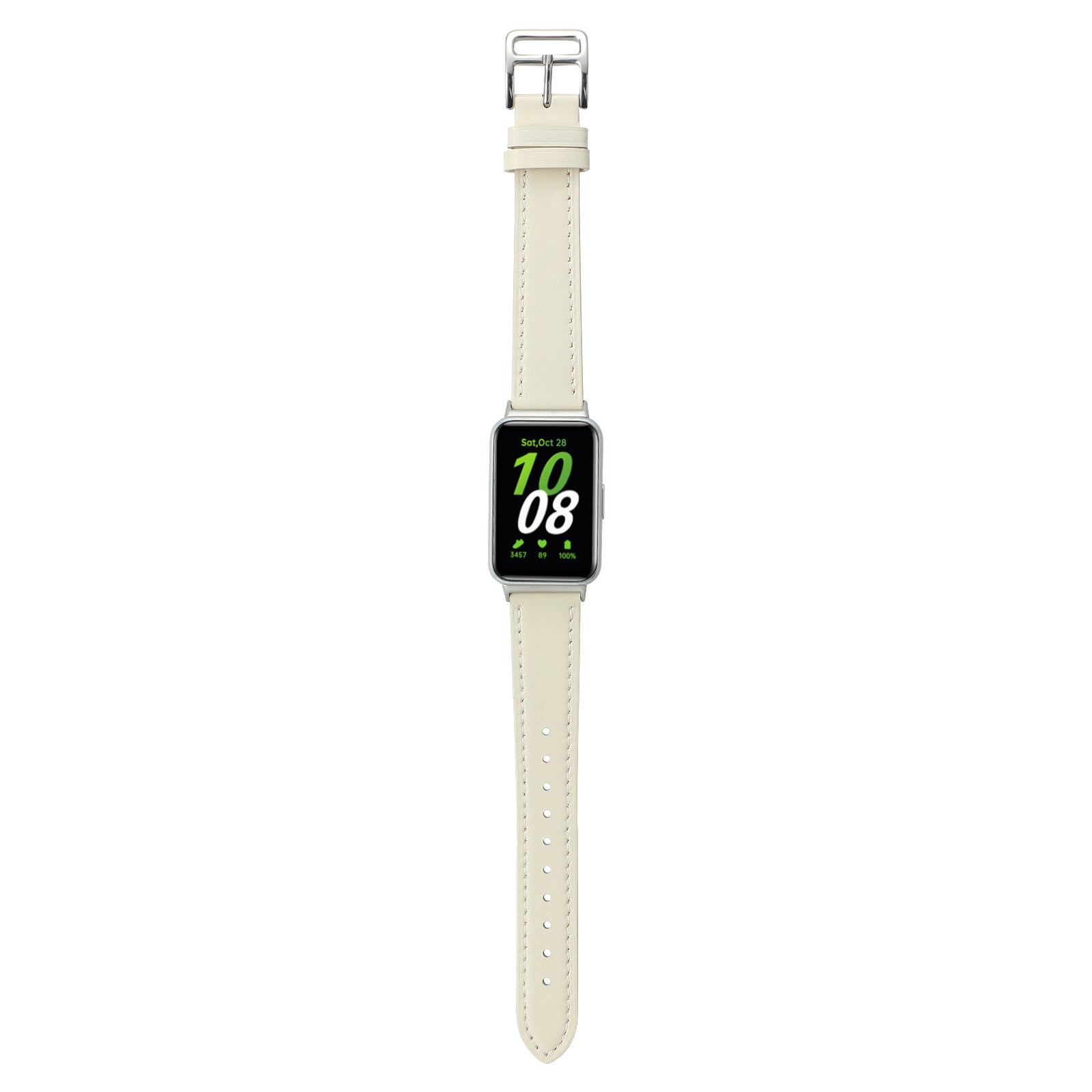 For Samsung Galaxy Fit3 Genuine Leather Watch Strap Band Replacement - Beige For Samsung Galaxy Fit3 Genuine Leather Watch Strap Band Replacement - Beige